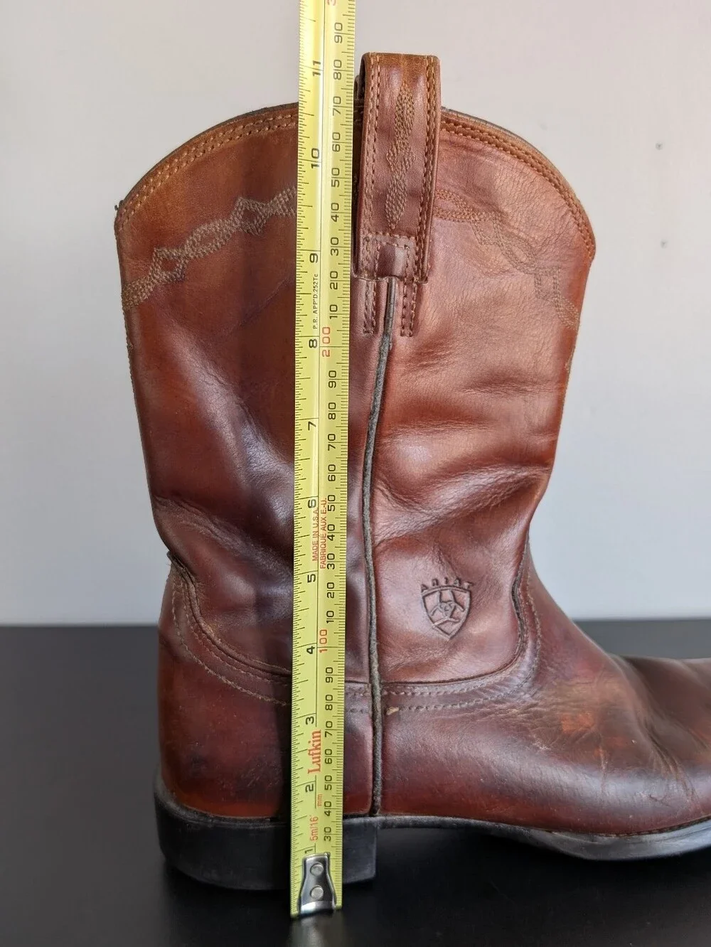 Ariat | Brown Leather Cowboy Boots, Mens Size  9 D (FLAWS) - Picture 8 of 16